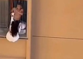 🎥 ვრცელდება უცნაური კადრები, რომელშიც ჩანს, როგორ ცდილობს ქალი შენობის მე-10 სართულიდან მეგობარი კაცის ცოლისგან გაქცევას